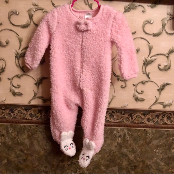 Other - Fuzzy bunny footed zip up